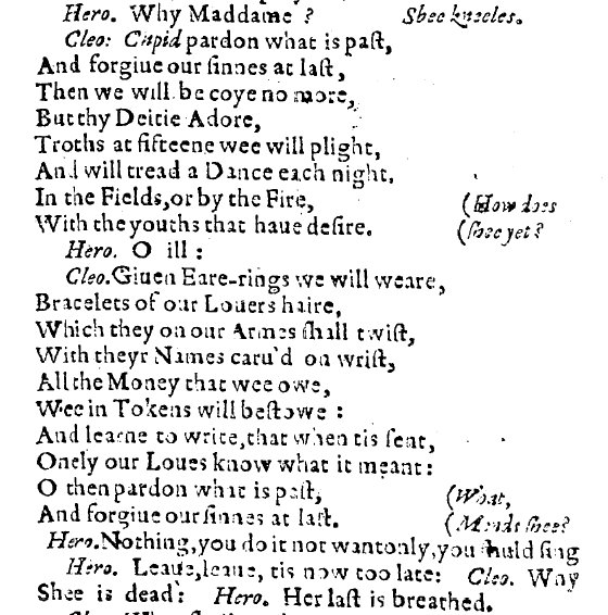 Example of stage direction